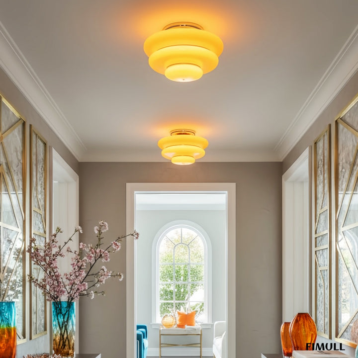 Cirren Contemporary Geometric Ceiling Lamp with Layered Rings - Stylish Modern Lighting for Dining Room