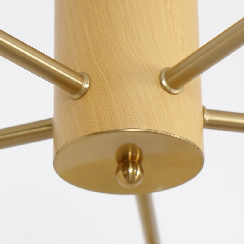 Glass Multi-Light Rustic Log Medieval Chandelier