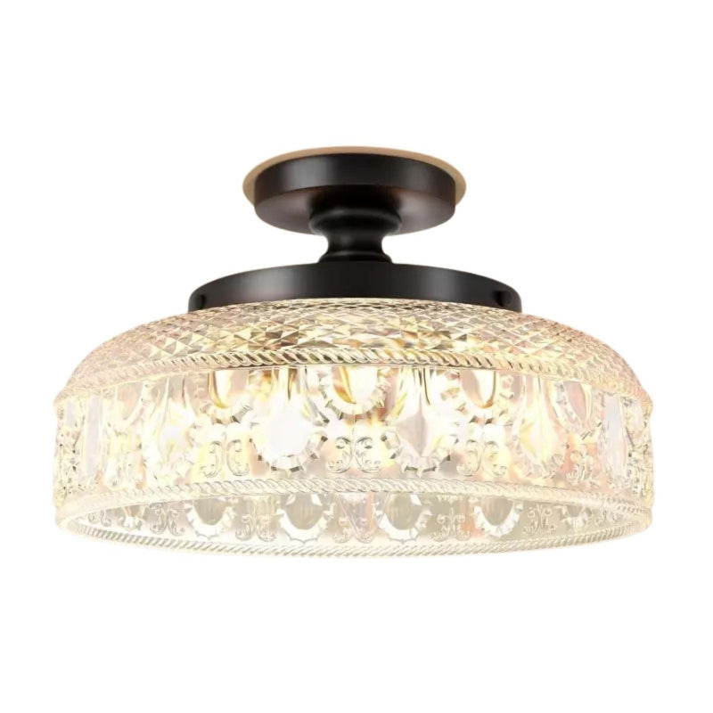 Elegante Deckenleuchte mit graviertem Glas Deckenleuchte
