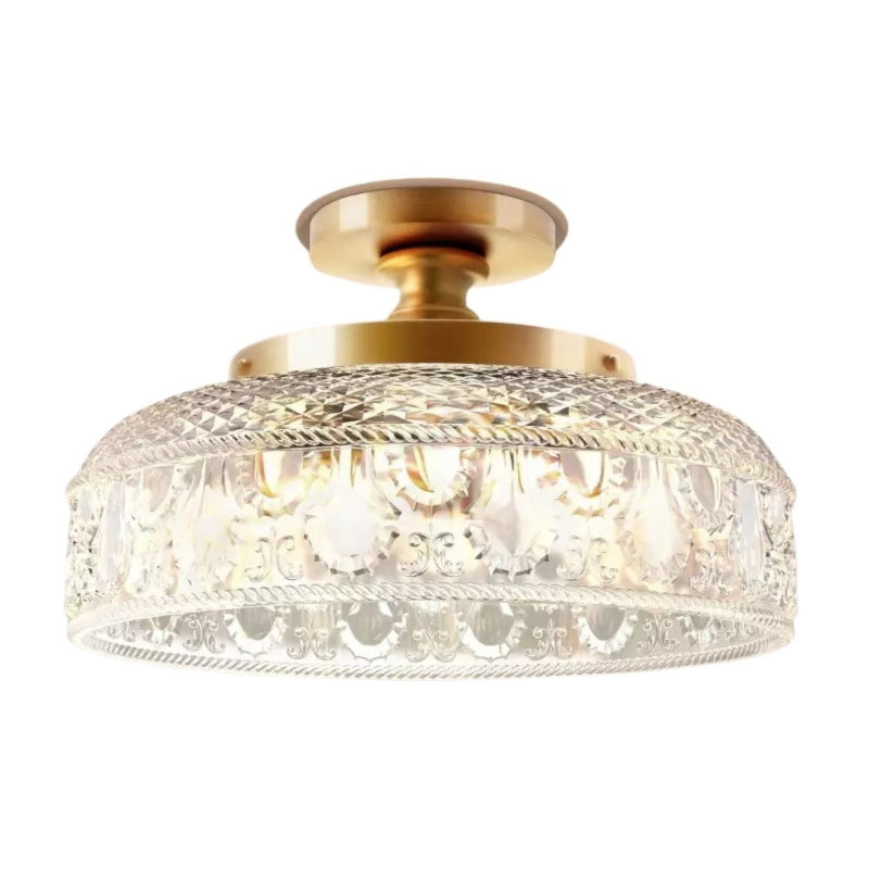 Elegante Deckenleuchte mit graviertem Glas Deckenleuchte
