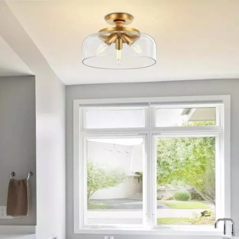 Elegante Deckenleuchte mit graviertem Glas Deckenleuchte