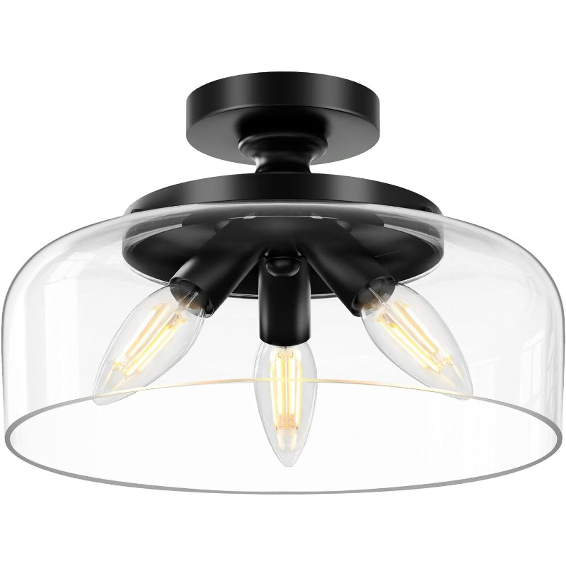 Elegante Deckenleuchte mit graviertem Glas Deckenleuchte
