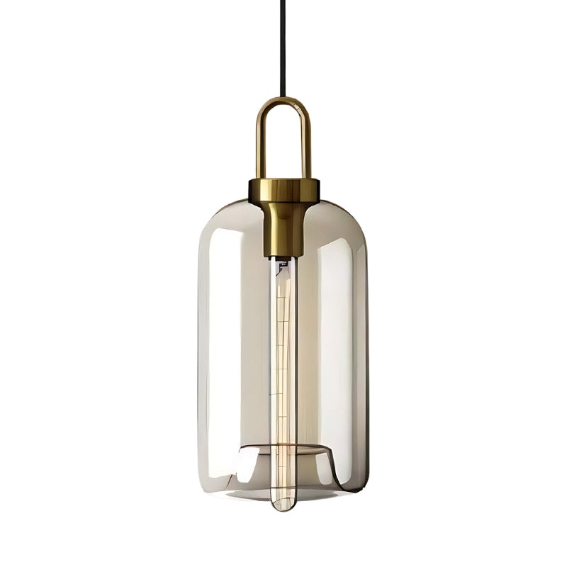 Glass Hollow Bottle Modern Brass Pendant Light