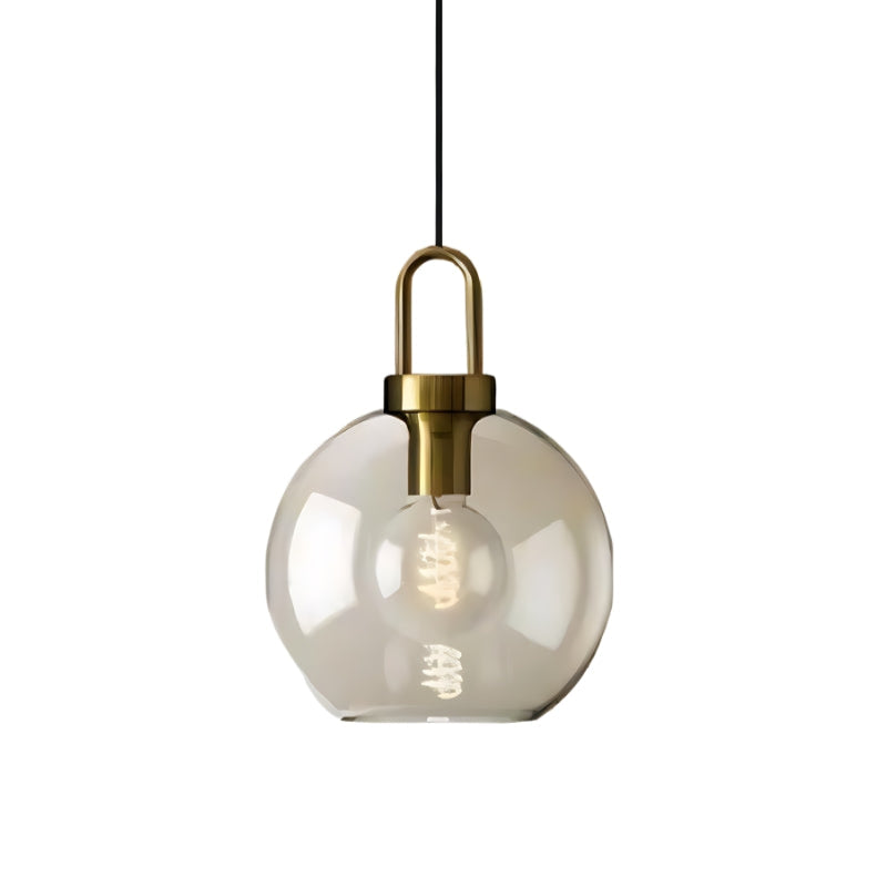 Glass Hollow Bottle Modern Brass Pendant Light