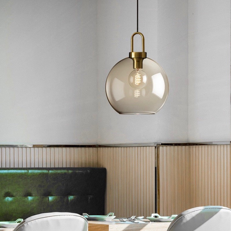Glass Hollow Bottle Modern Brass Pendant Light