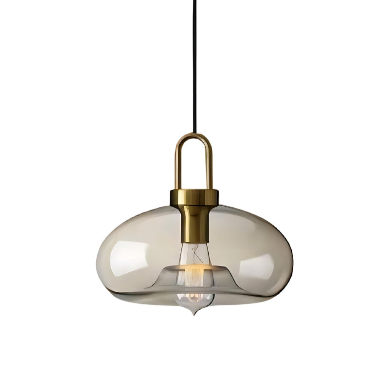 Glass Hollow Bottle Modern Brass Pendant Light