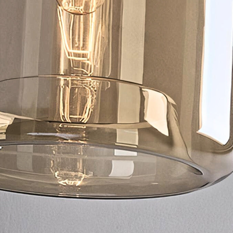 Glass Hollow Bottle Modern Brass Pendant Light
