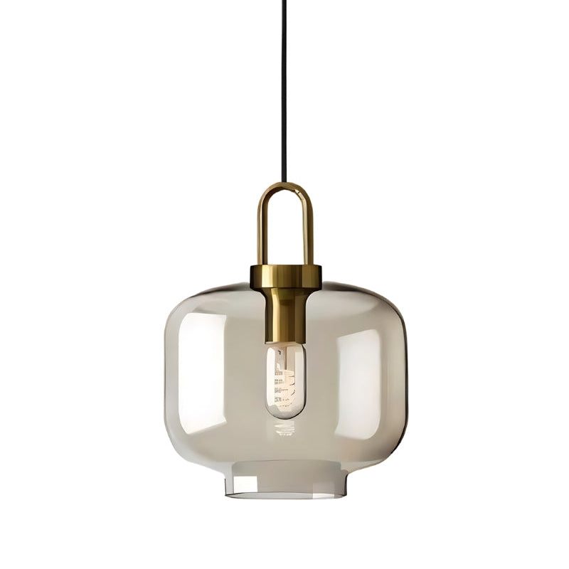 Glass Hollow Bottle Modern Brass Pendant Light