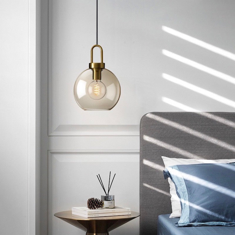 Glass Hollow Bottle Modern Brass Pendant Light