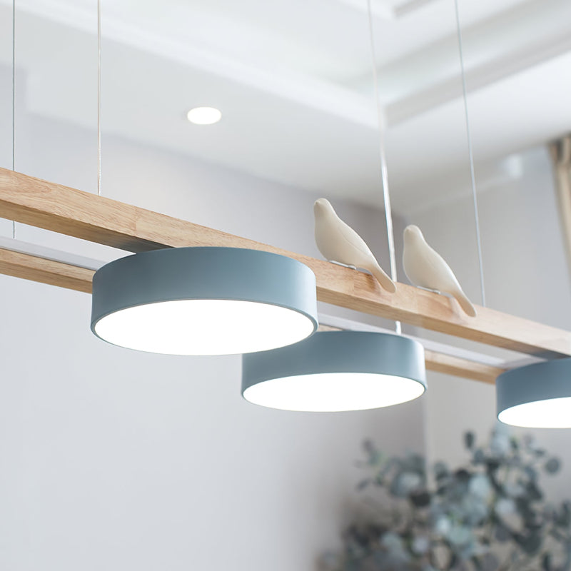 Nordic Nature Bird 4-Light Wood Pendant Light