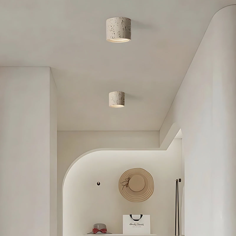 Traditionelle Wabi-Sabi-Deckenlampe im Zylinder-Stil