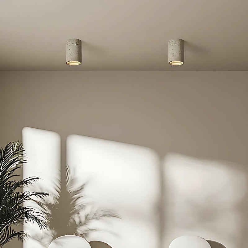 Traditionelle Wabi-Sabi-Deckenlampe im Zylinder-Stil