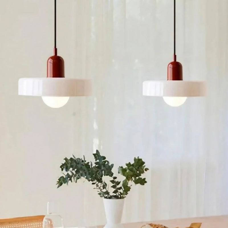Modern Disc Morandi Colorful Glass Pendant Light