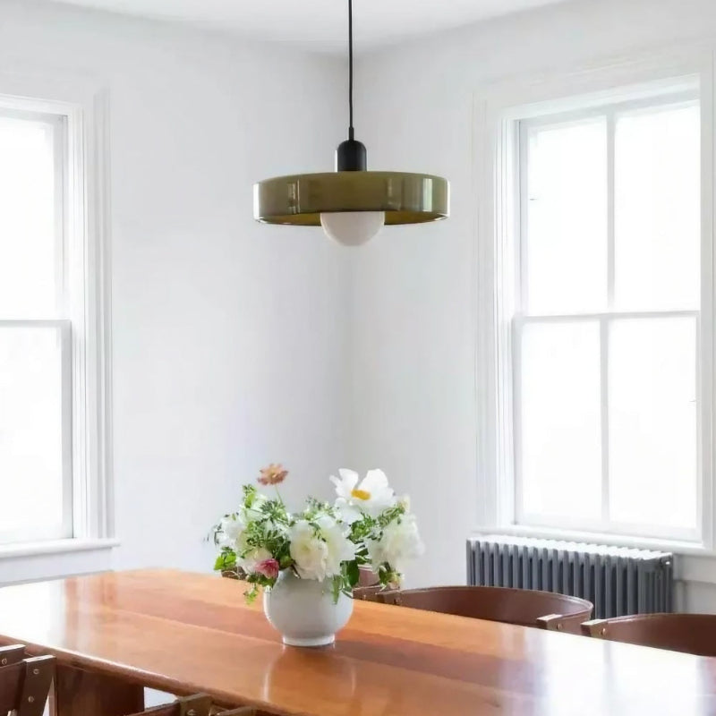 Modern Disc Morandi Colorful Glass Pendant Light