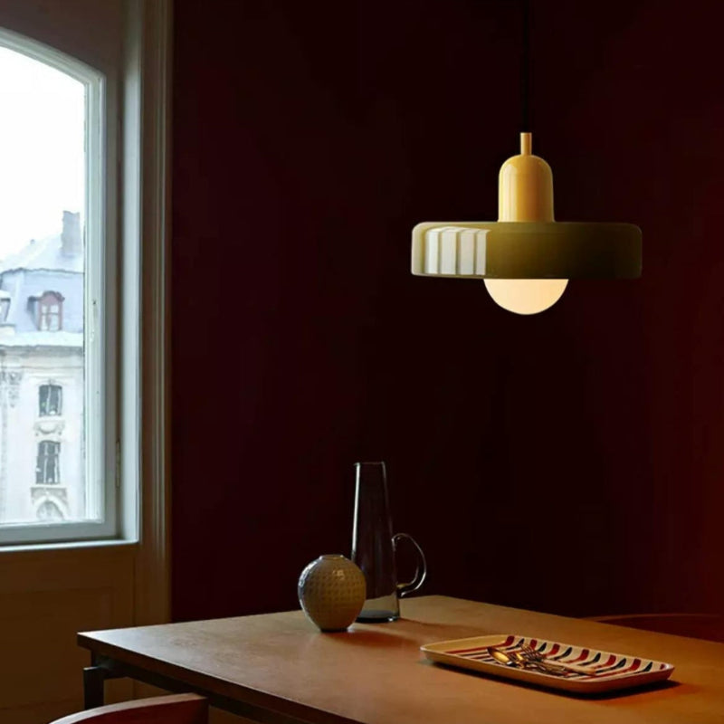 Modern Disc Morandi Colorful Glass Pendant Light