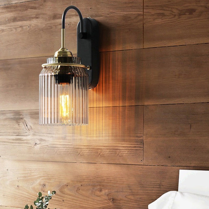 Nordic Columnar Glass Mirror Front Wall Lamp