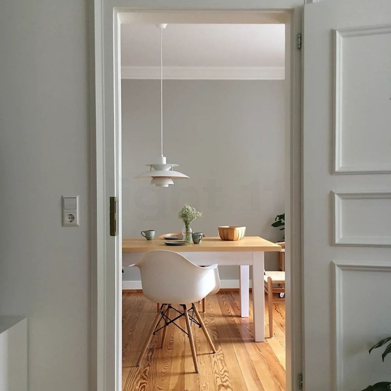 Danish Metal Pendant Light - Classic Multilayer Shade Lamp for Bedroom