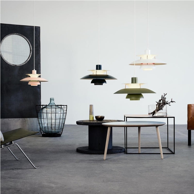 Dänische Pendelleuchte aus Metall – Klassische mehrschichtige Lampenschirmlampe fürs Schlafzimmer