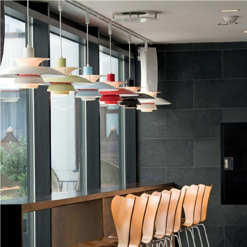 Danish Metal Pendant Light - Classic Multilayer Shade Lamp for Bedroom