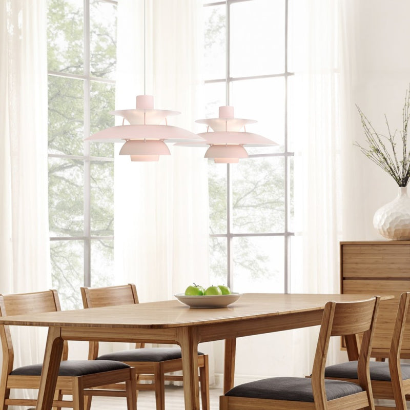 Danish Metal Pendant Light - Classic Multilayer Shade Lamp for Bedroom