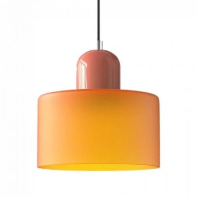 Morandi Style Glass Cylinder Pendant Light