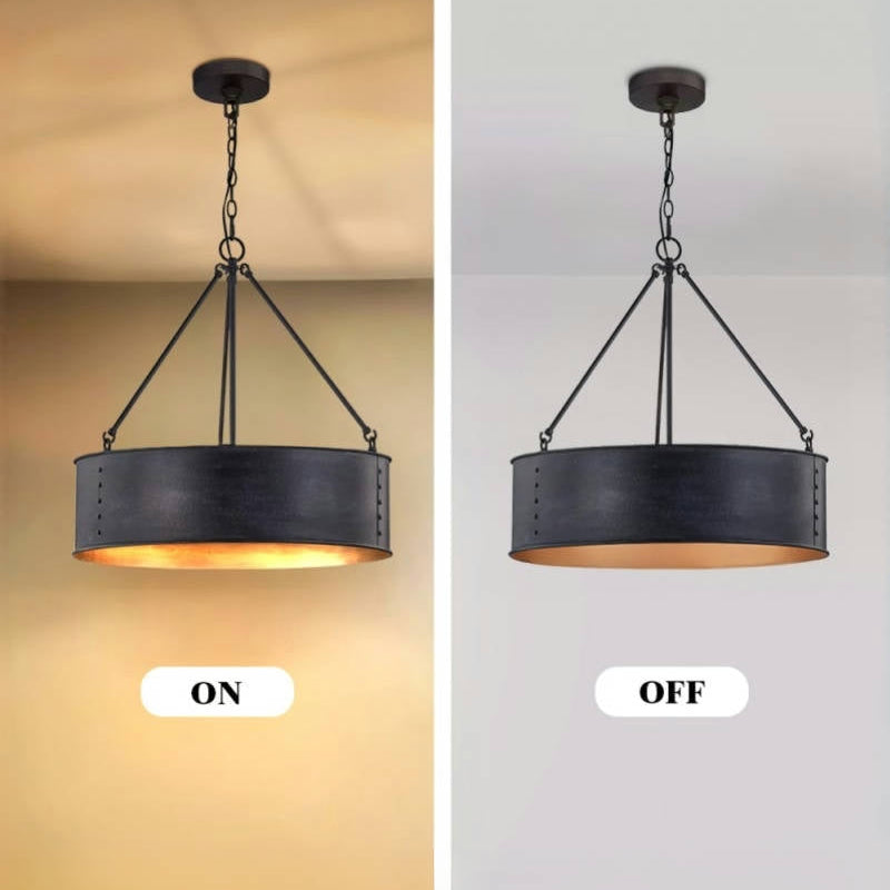 Industrial Cage Drum Pendant Light For Dinning Room