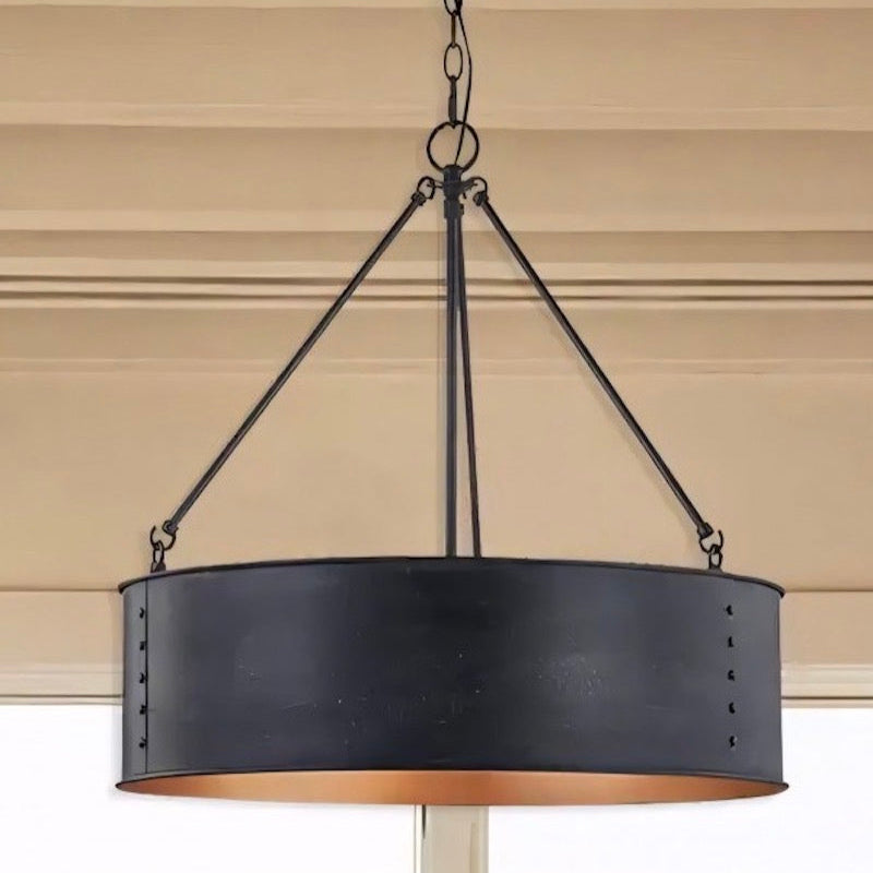 Industrial Cage Drum Pendant Light For Dinning Room