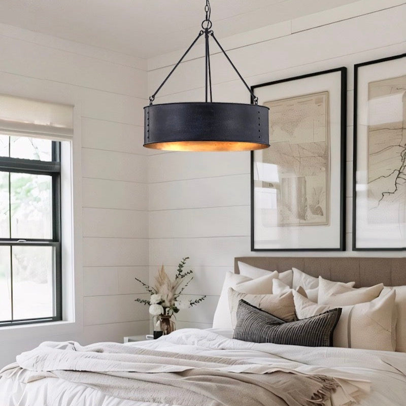 Industrial Cage Drum Pendant Light For Dinning Room