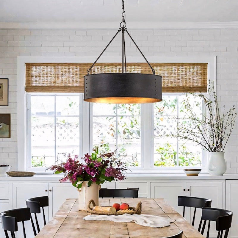 Industrial Cage Drum Pendant Light For Dinning Room
