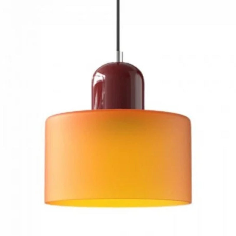 Morandi Style Glass Cylinder Pendant Light