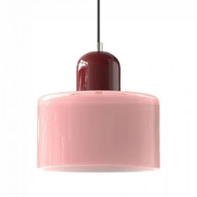 Morandi Style Glass Cylinder Pendant Light