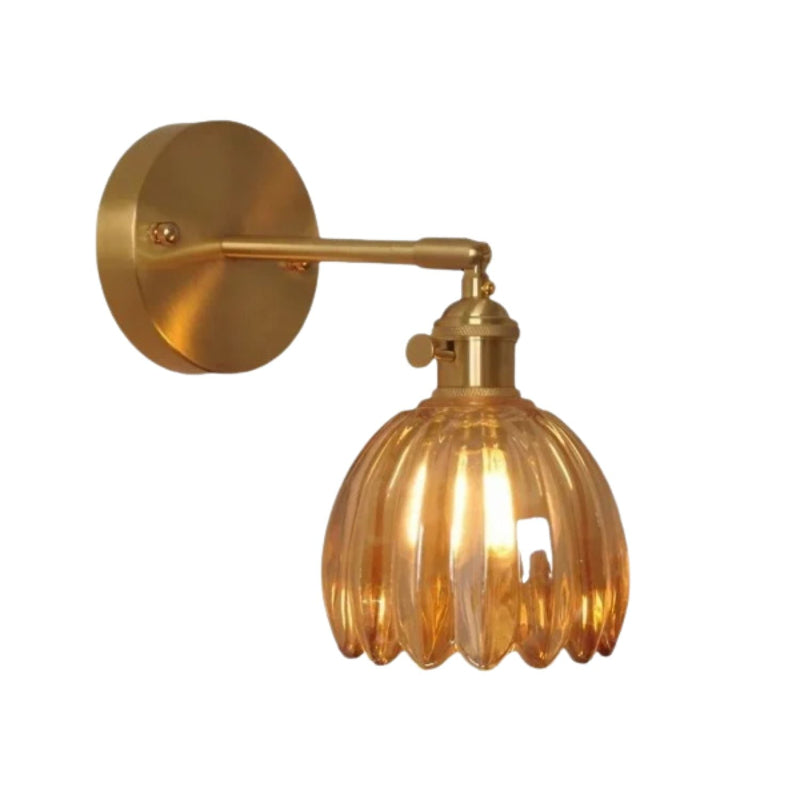 Glasblume in Vintage-Tulpenform Wandleuchte