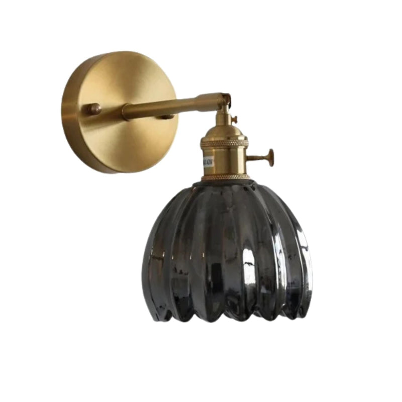 Glasblume in Vintage-Tulpenform Wandleuchte