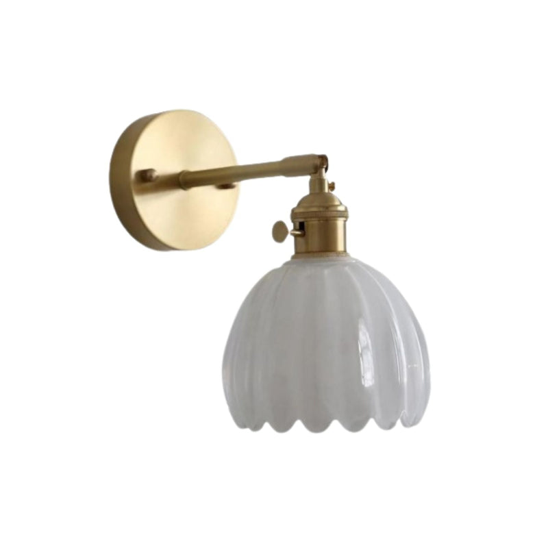 Glasblume in Vintage-Tulpenform Wandleuchte