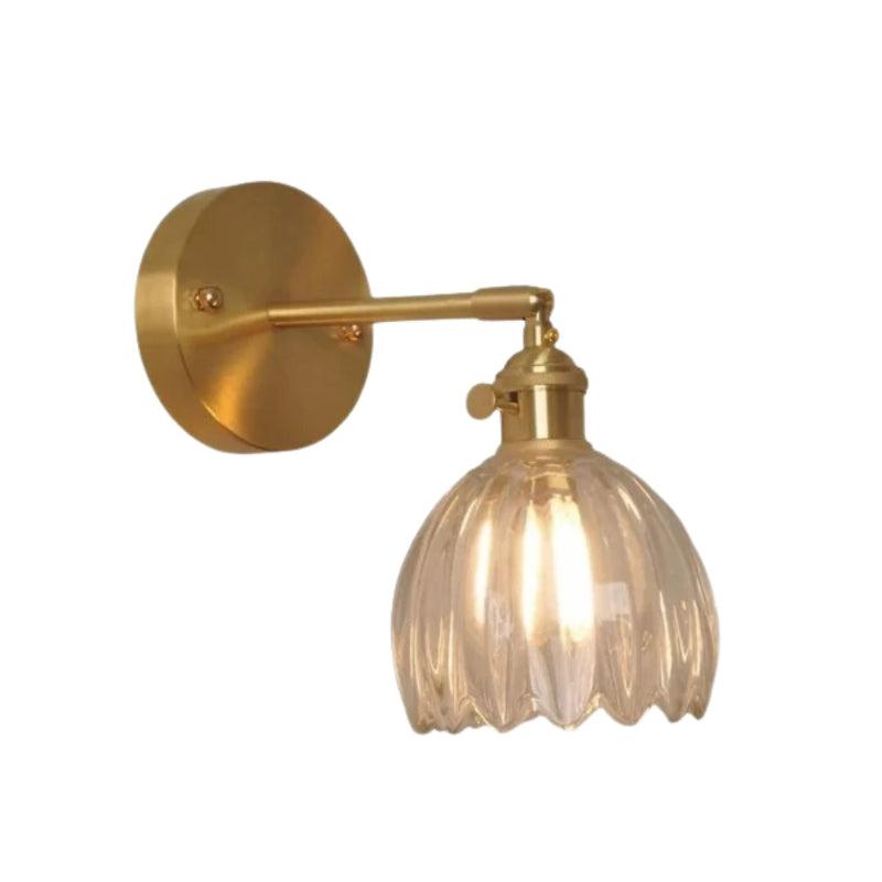 Glasblume in Vintage-Tulpenform Wandleuchte