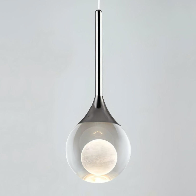 Moon Art Design Water Drop Clear Pendant Light