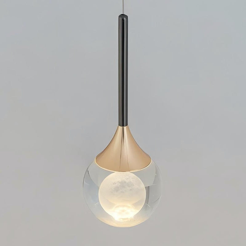 Moon Art Design Water Drop Clear Pendant Light