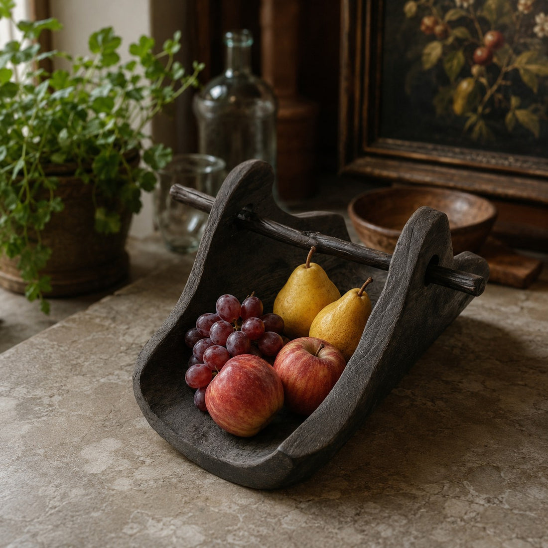 Handcrafted Willow Wood Carry Tray
