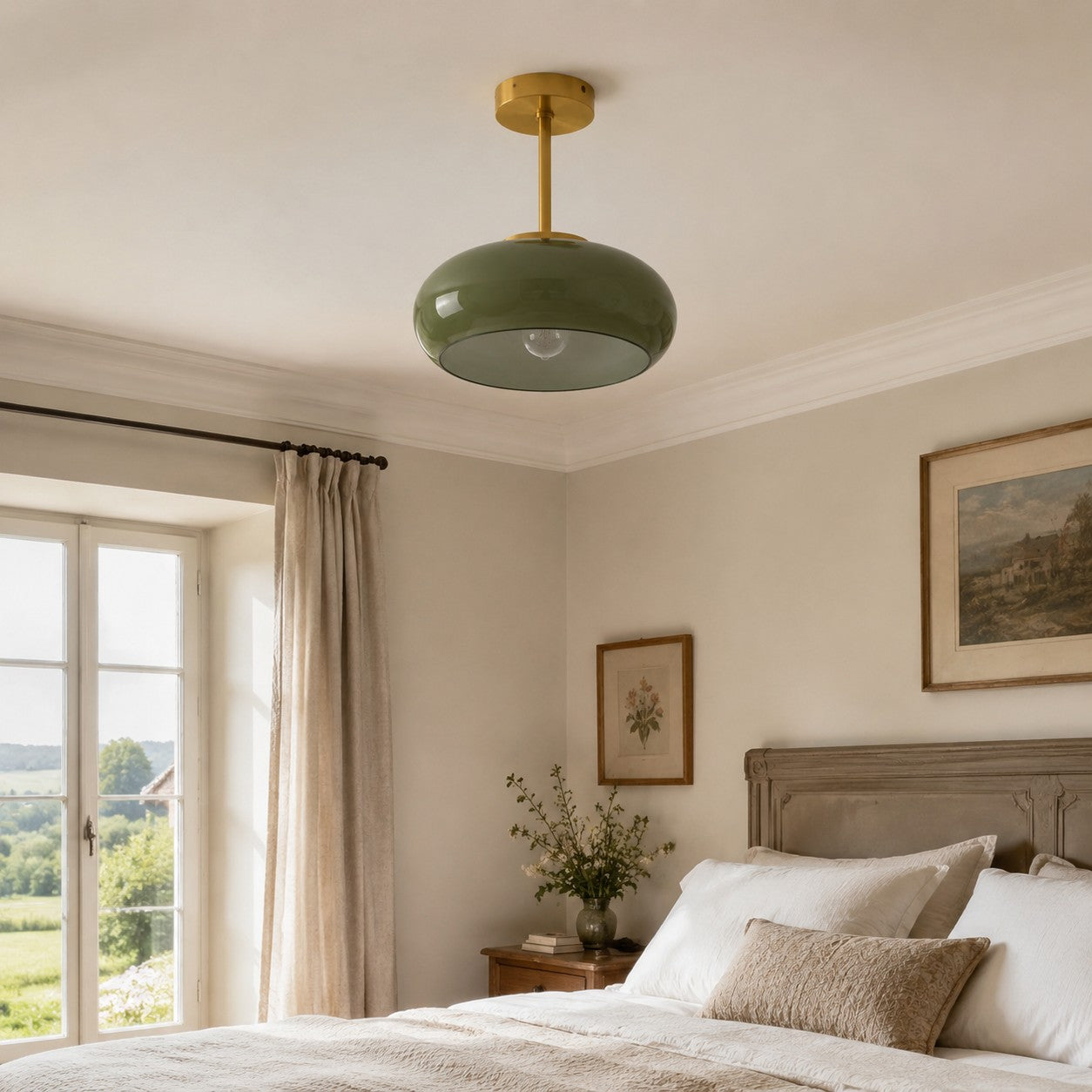 Elegante Bauhaus Scheiben-Deckenlampe für Wohnräume und Studios