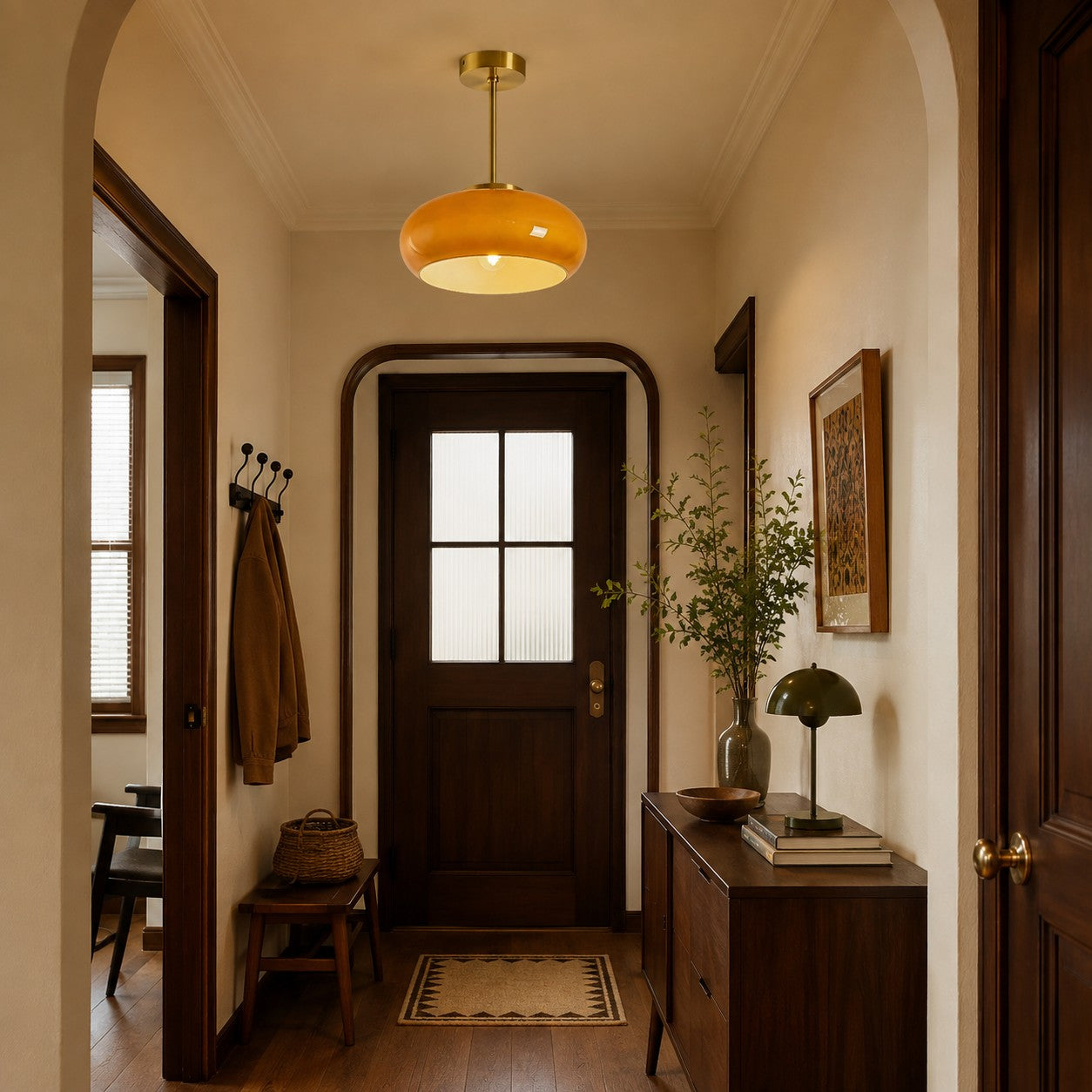 Elegante Bauhaus Scheiben-Deckenlampe für Wohnräume und Studios