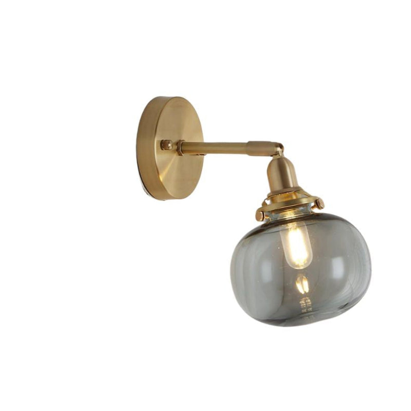 Vintage Brass Pumpkin Aisle Wall Light