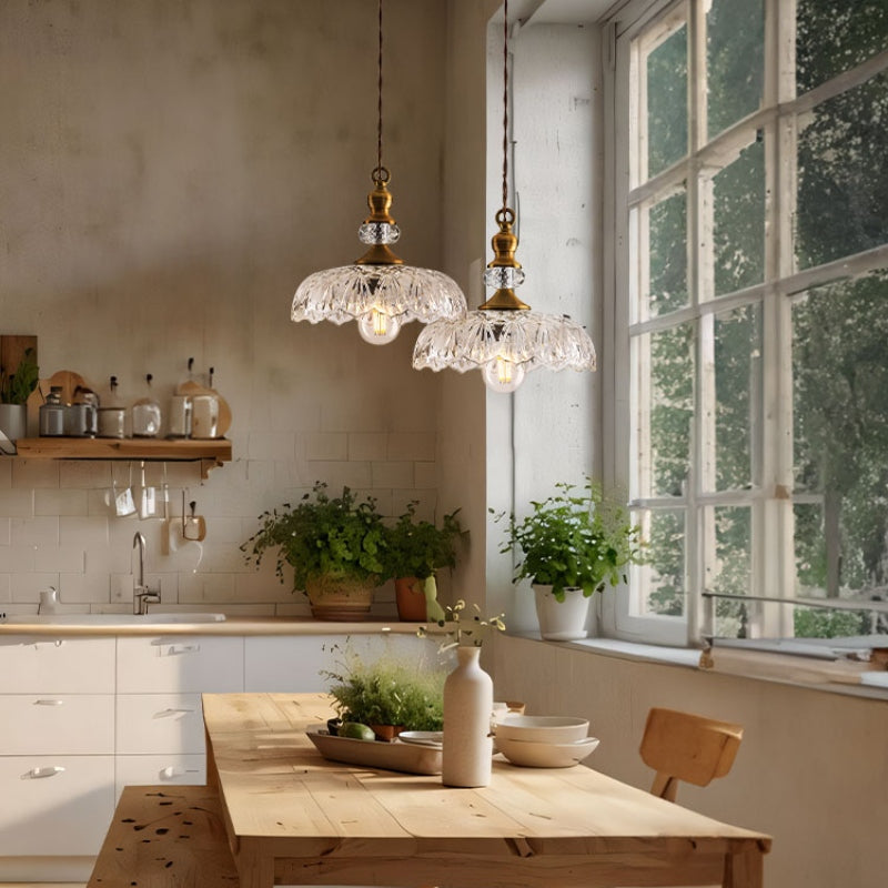 Brass Flower Retro Classic Pendant Light