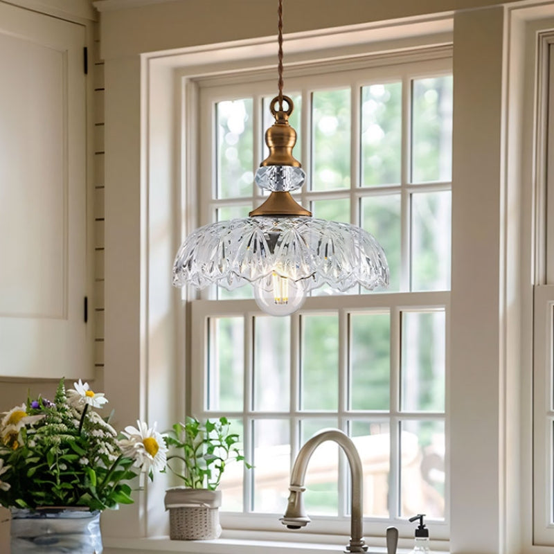 Brass Flower Retro Classic Pendant Light