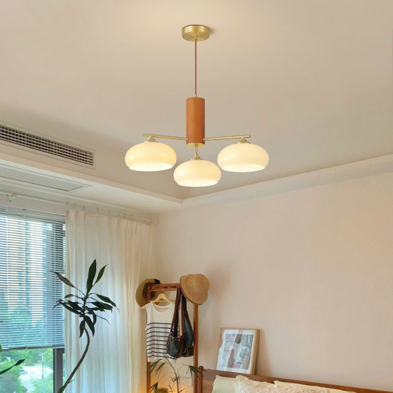 Glass Multi-Light Rustic Log Medieval Chandelier