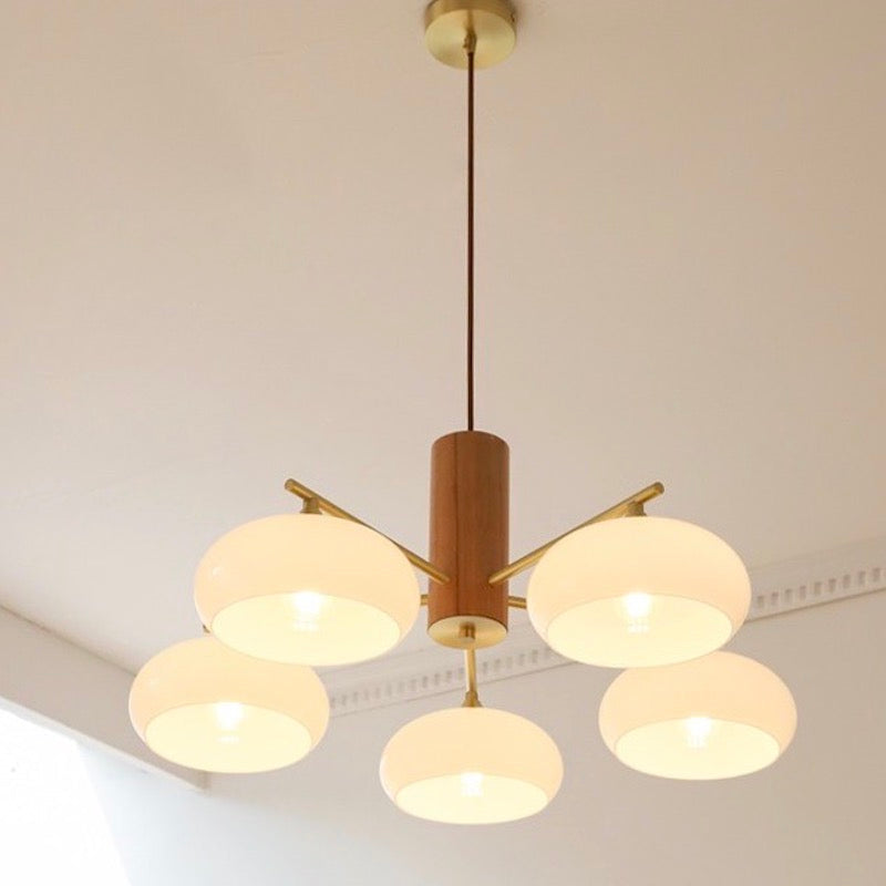 Glass Multi-Light Rustic Log Medieval Chandelier