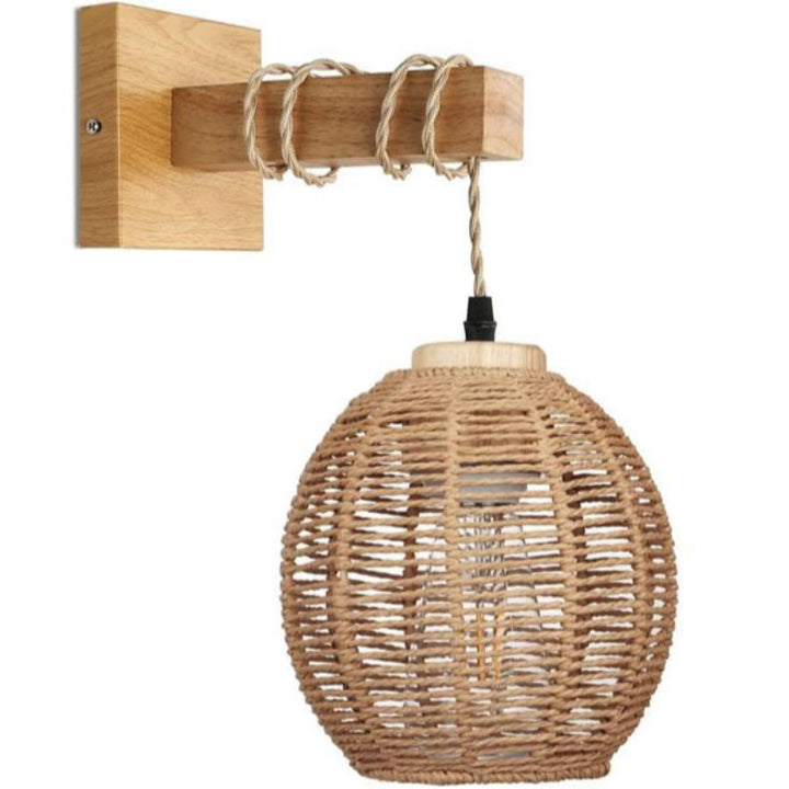 Natürliche handgefertigte Bambuskugel-Wandlampe