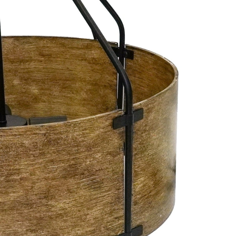 Drum Retro Industrial Hollow Design Pendant Light
