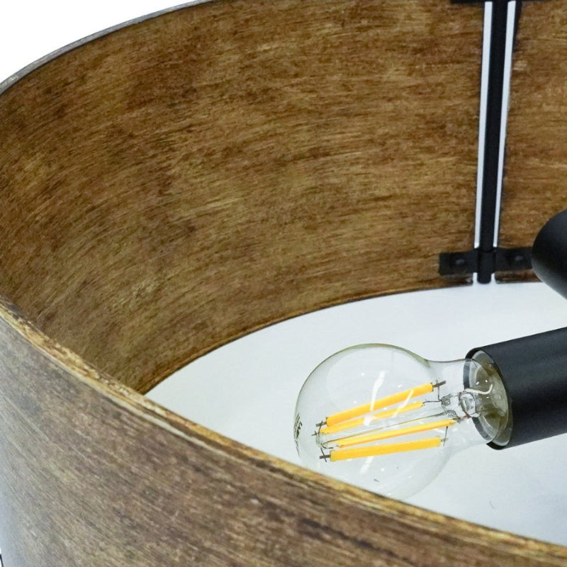 Drum Retro Industrial Hollow Design Pendant Light