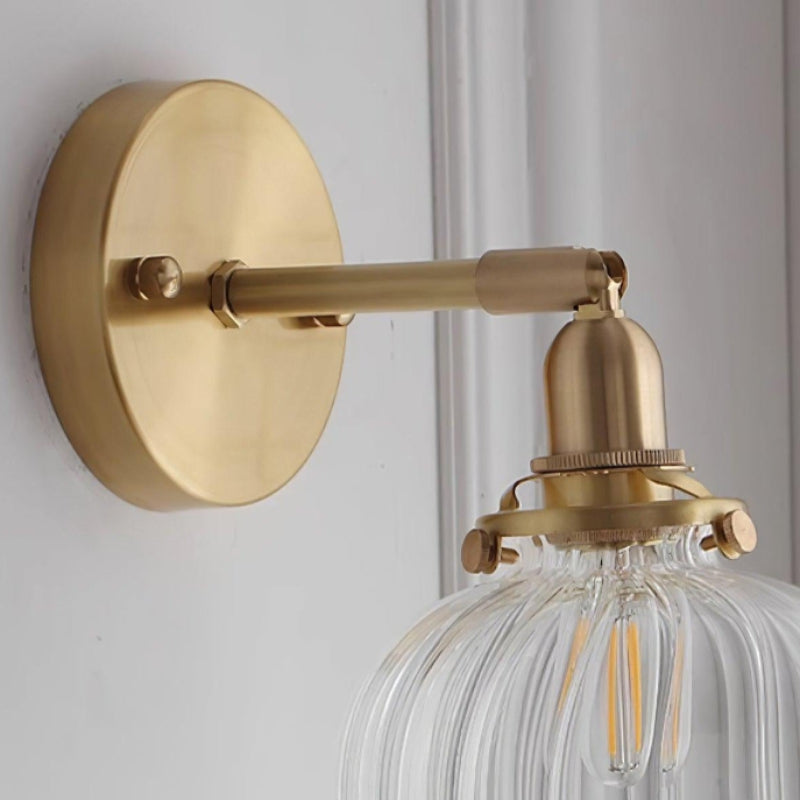 Vintage Brass Pumpkin Aisle Wall Light