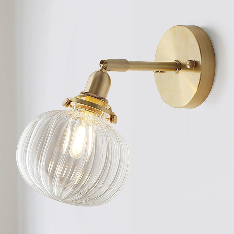 Vintage Brass Pumpkin Aisle Wall Light